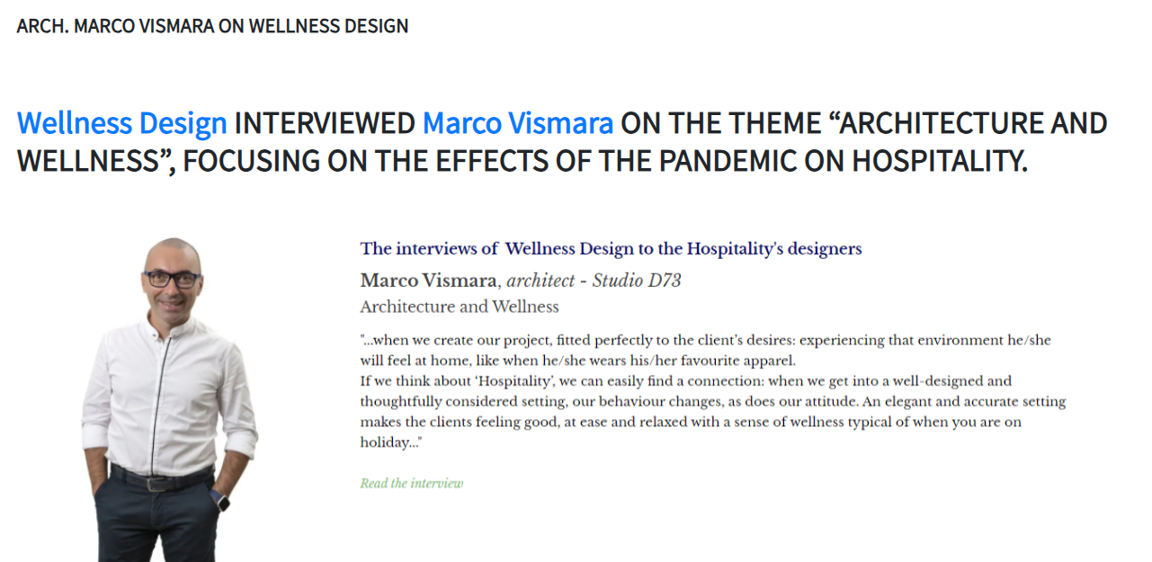 Arch. Marco Vismara on Wellness Design