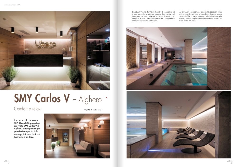 The amazing SMY — Carlos V spa in Alghero is on the magazine «Wellness design».